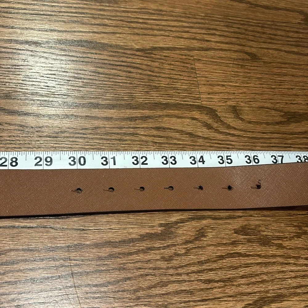 Michael Kors Reversible Gold MK Logo Belt Brown/Pink
